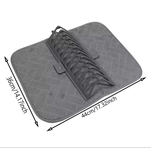 2 In 1 Foldable Dish Drying Rack And Non Slip Countertop Drying Mat